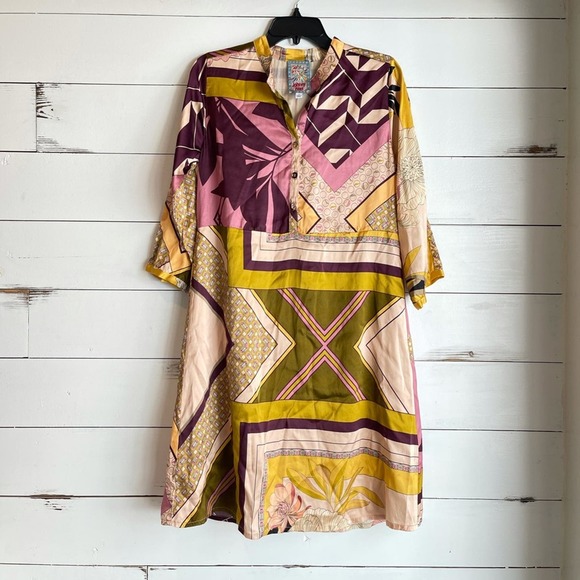 Johnny Was Elora Printed Silk-Blend Dress - Picture 2 of 7